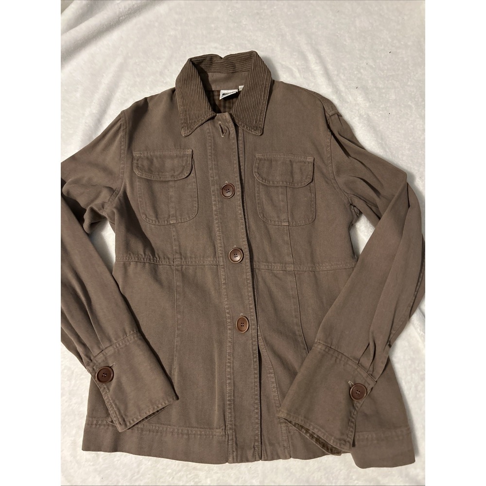 Johnny Was Collection Jacket Womens Small Brown Corduroy Collar Utility Boho